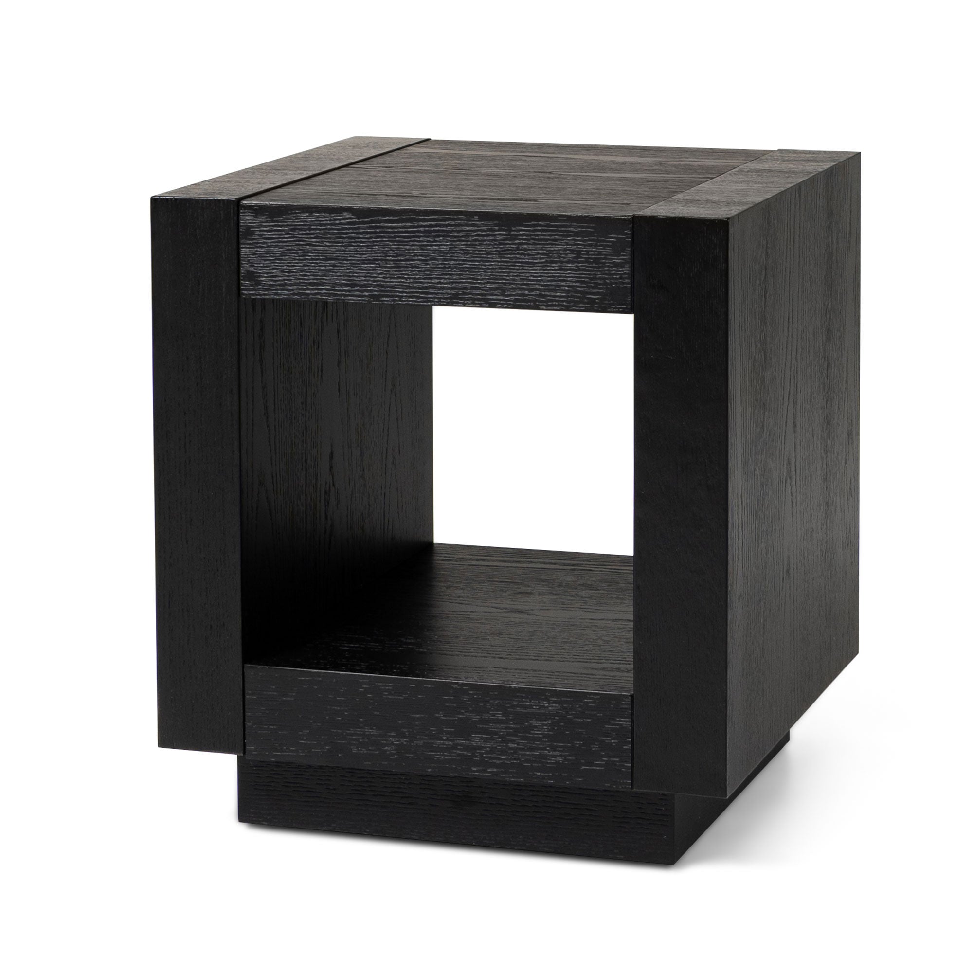 Artemis Contemporary Wooden Side Table in Refined Black Finish