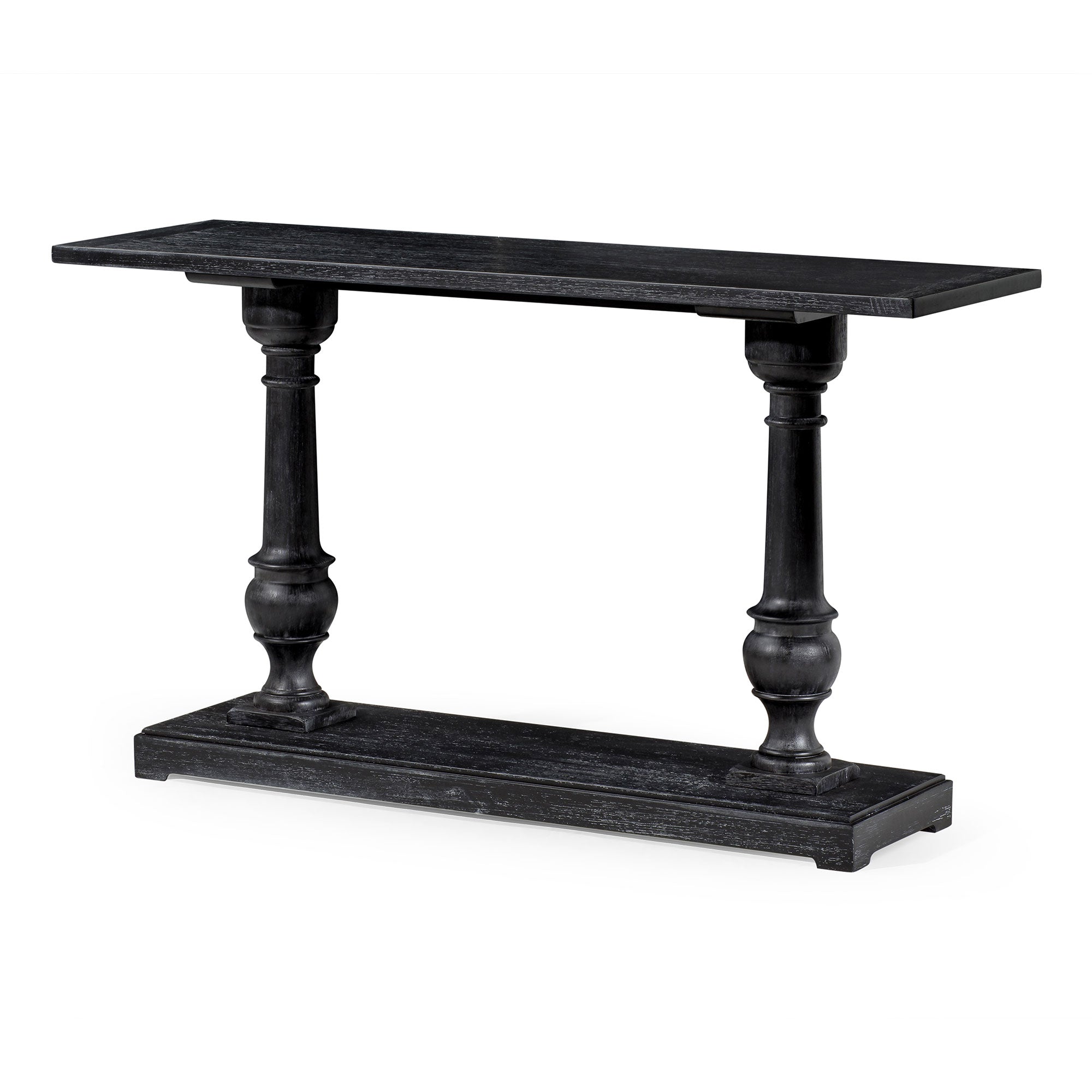 Arthur Traditional Wooden Console Table in Antiqued Black Finish