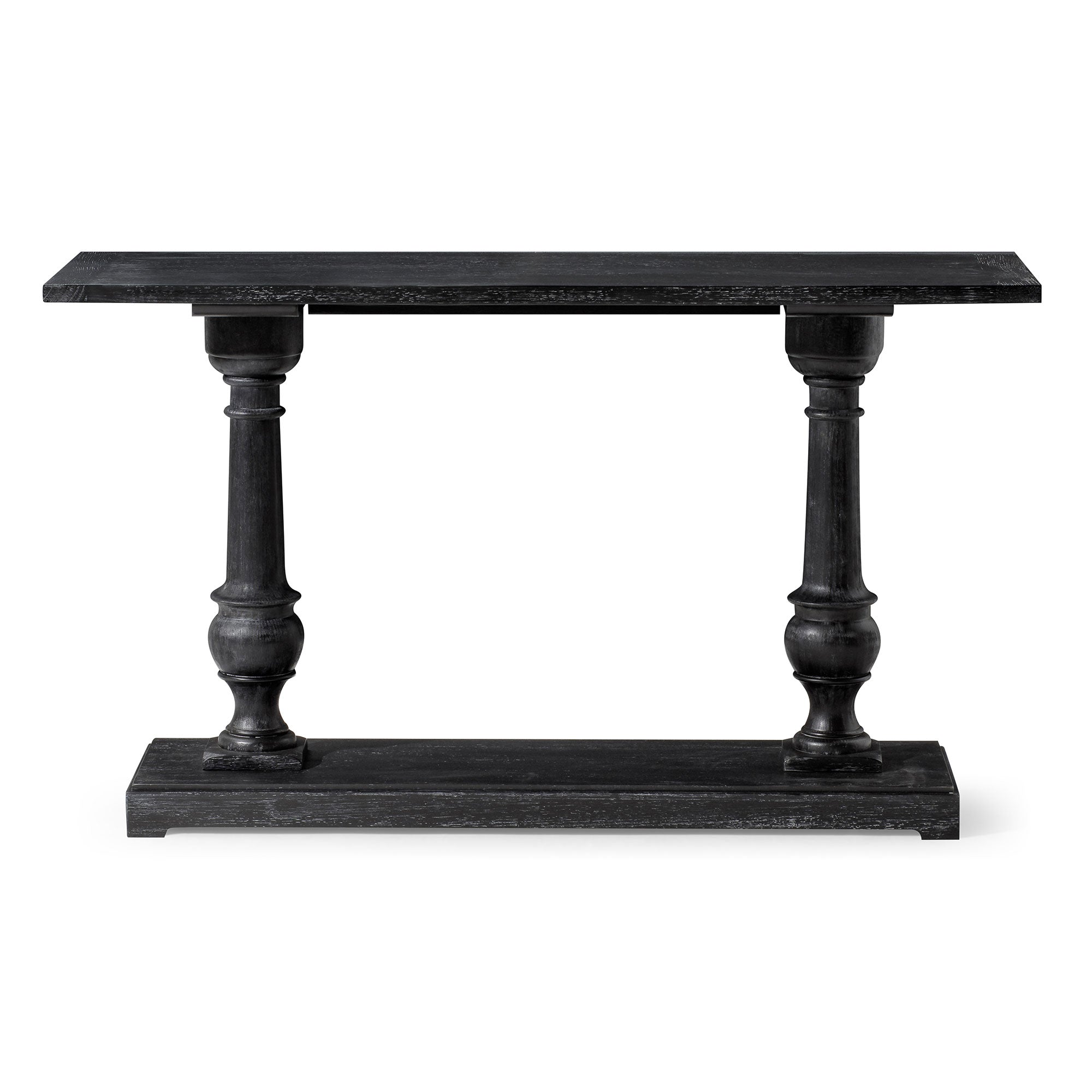 Arthur Traditional Wooden Console Table in Antiqued Black Finish