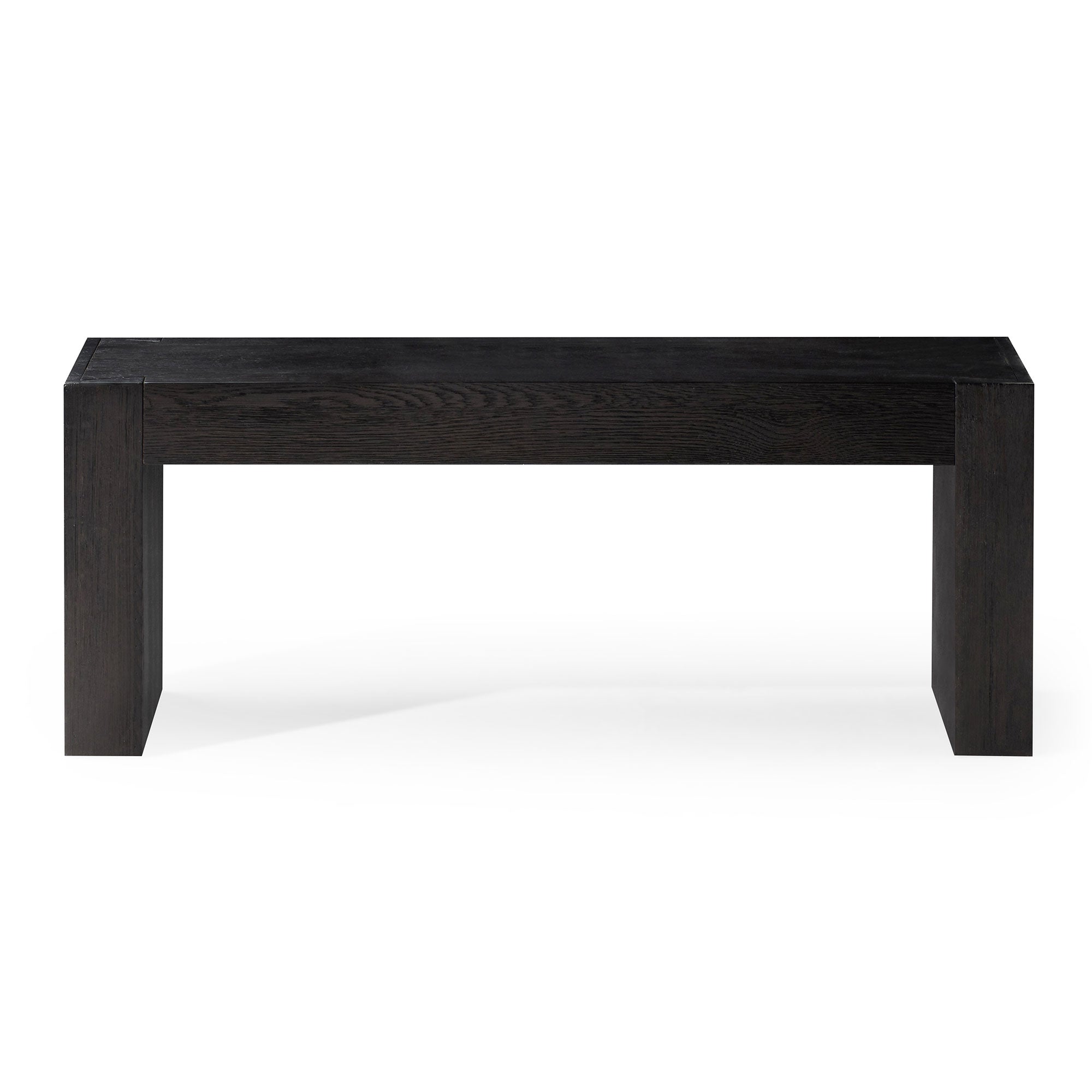 Zeno Contemporary Wooden Bench in Weathered Black Finish