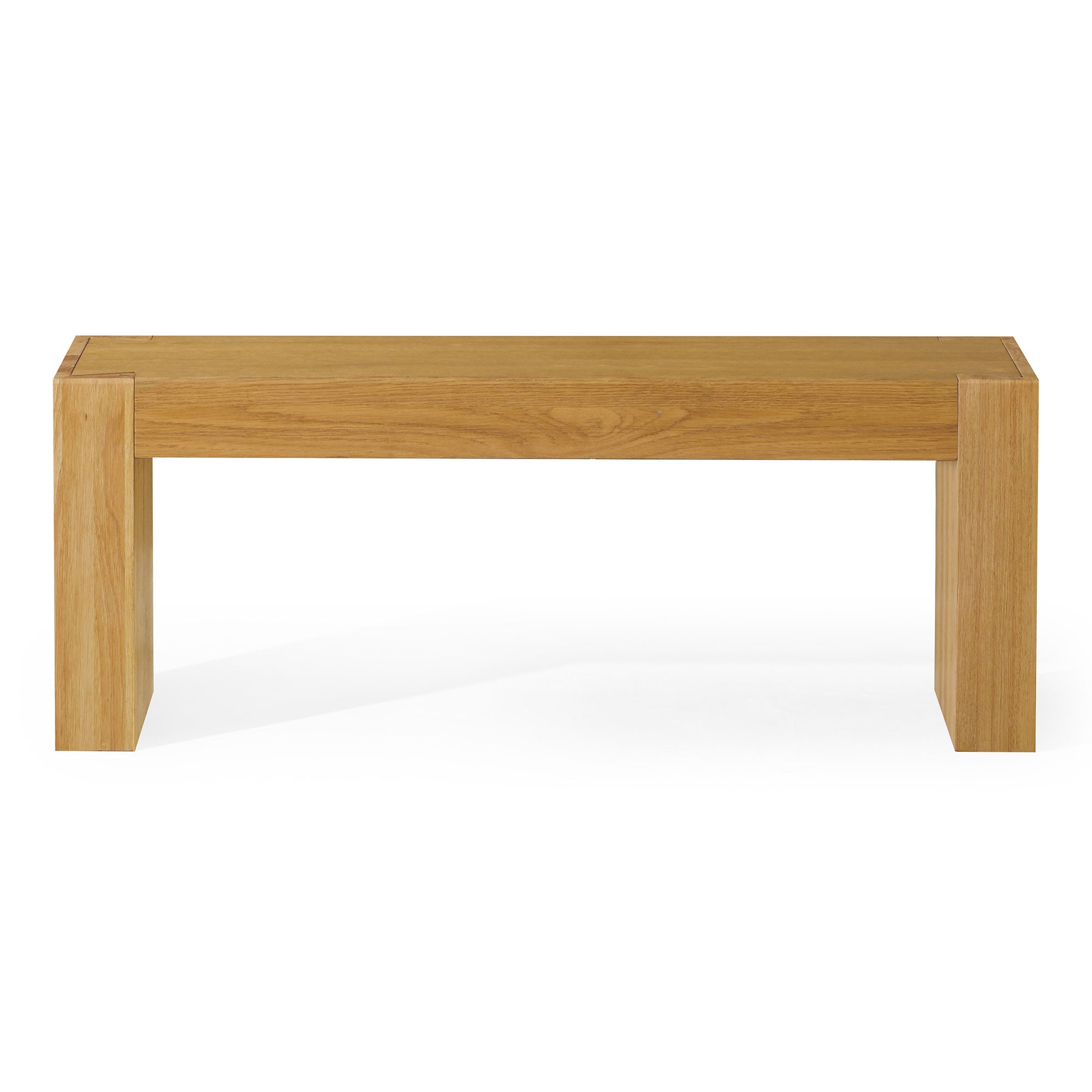 Zeno Contemporary Wooden Bench in Weathered Natural Finish