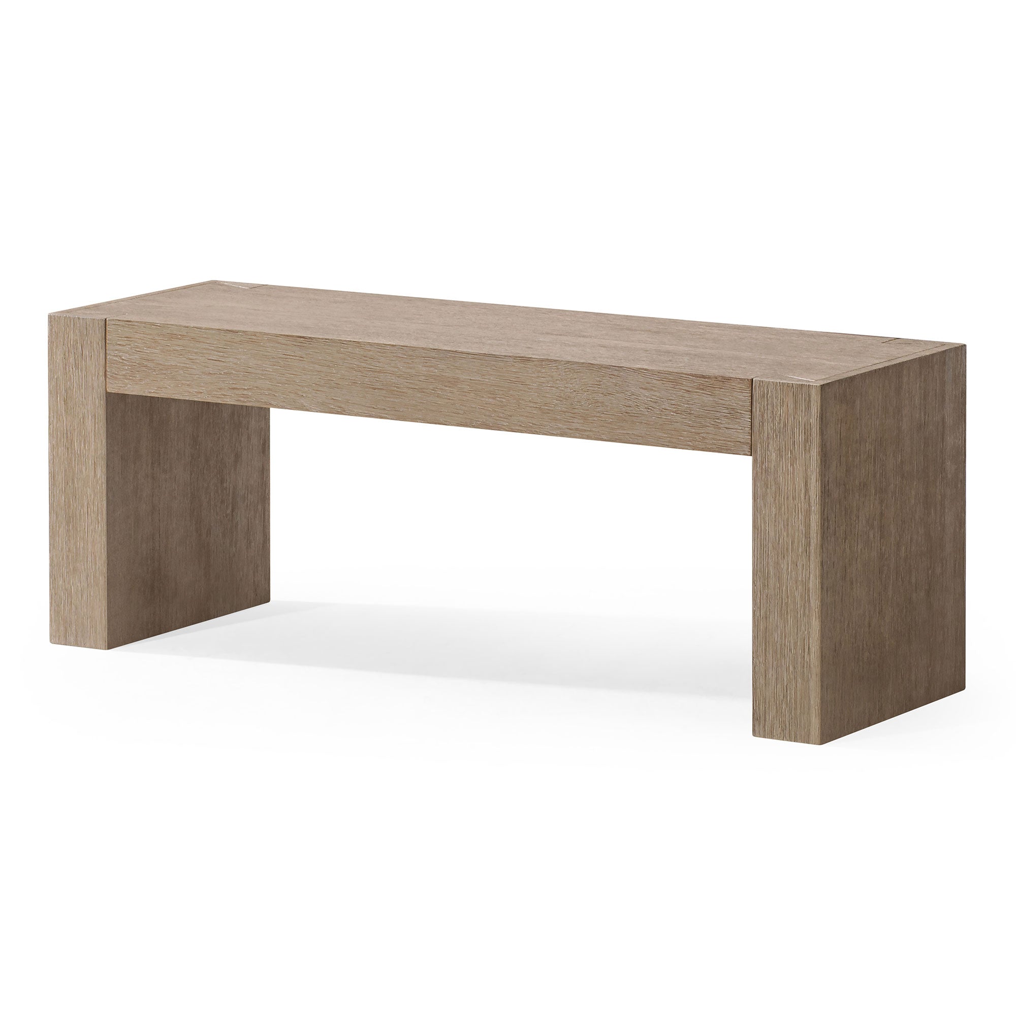 Zeno Contemporary Wooden Bench in Weathered Grey Finish
