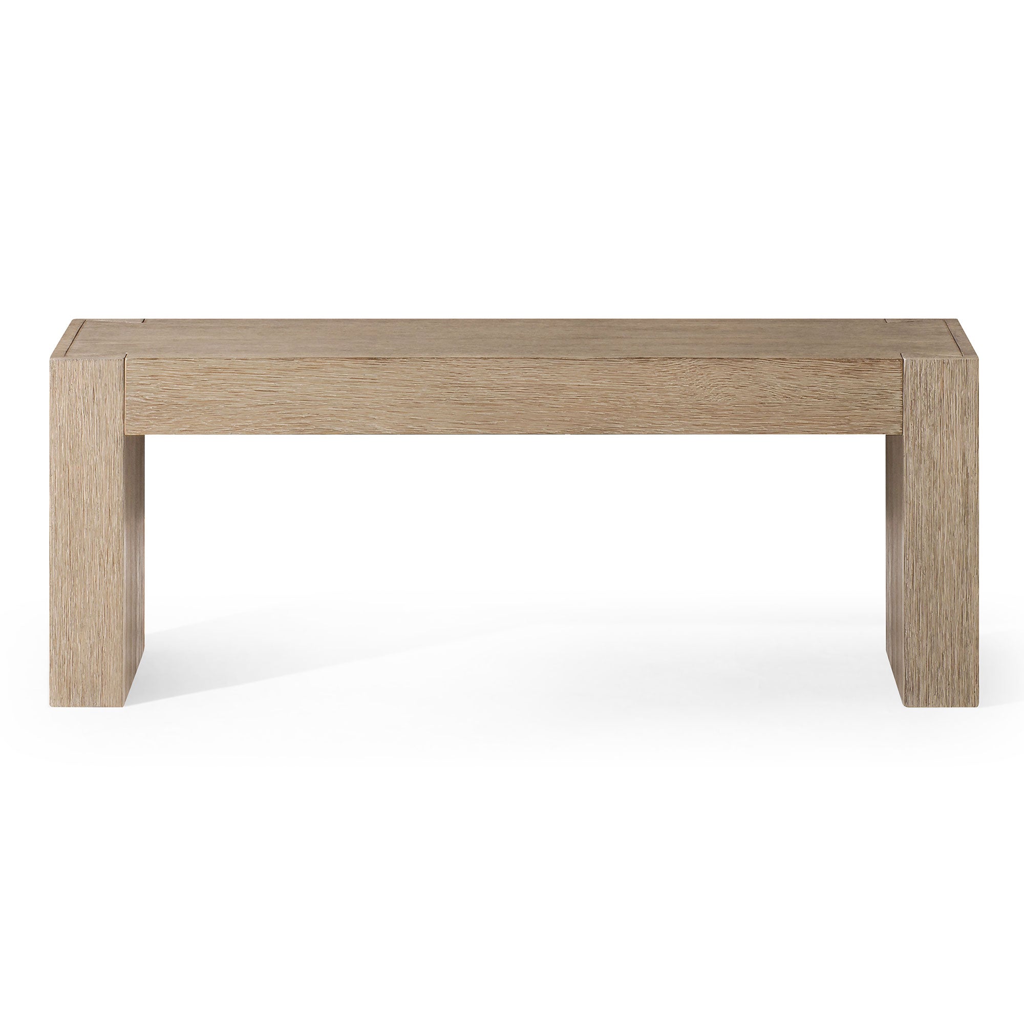 Zeno Contemporary Wooden Bench in Weathered Grey Finish