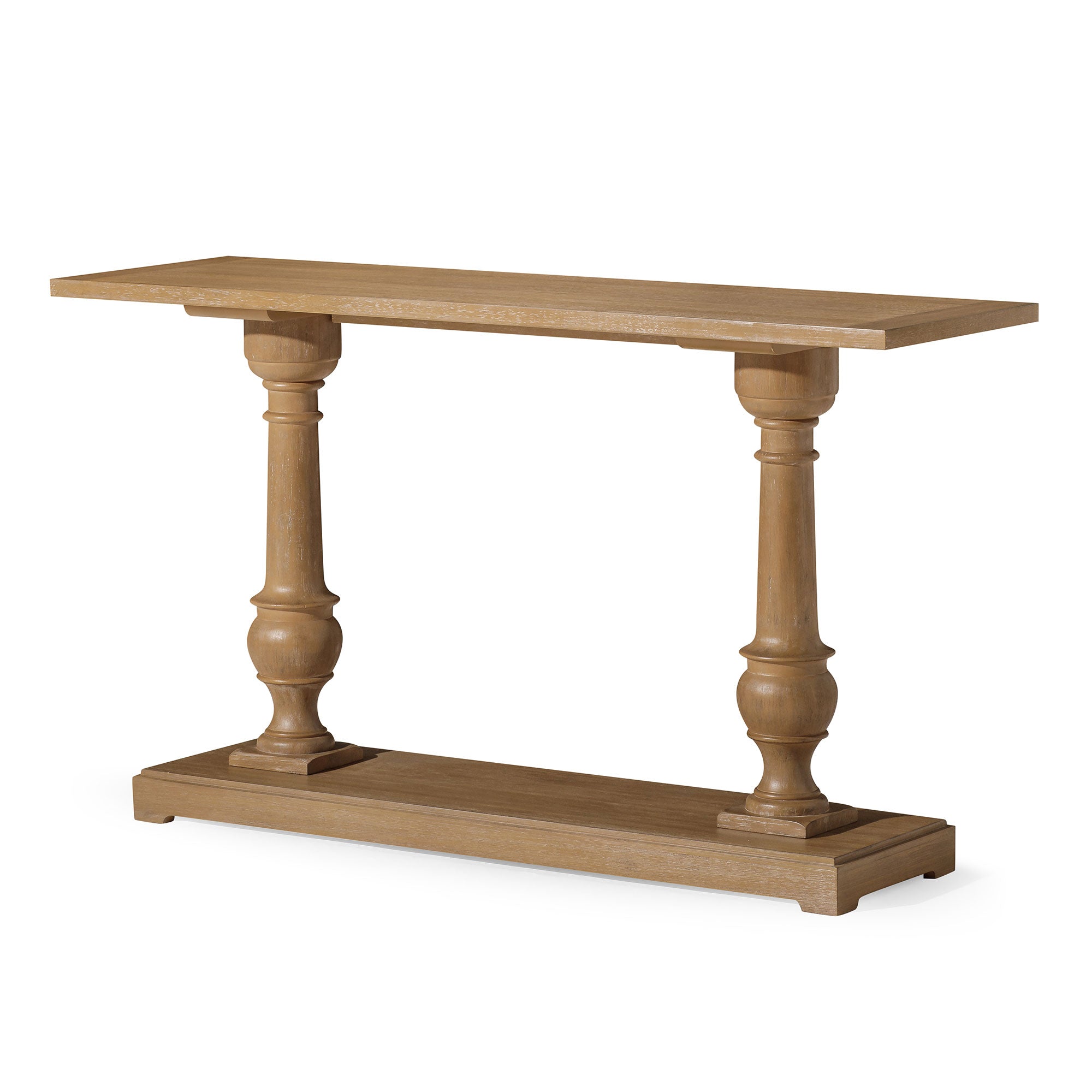 Arthur Traditional Wooden Console Table in Antiqued Natural Finish
