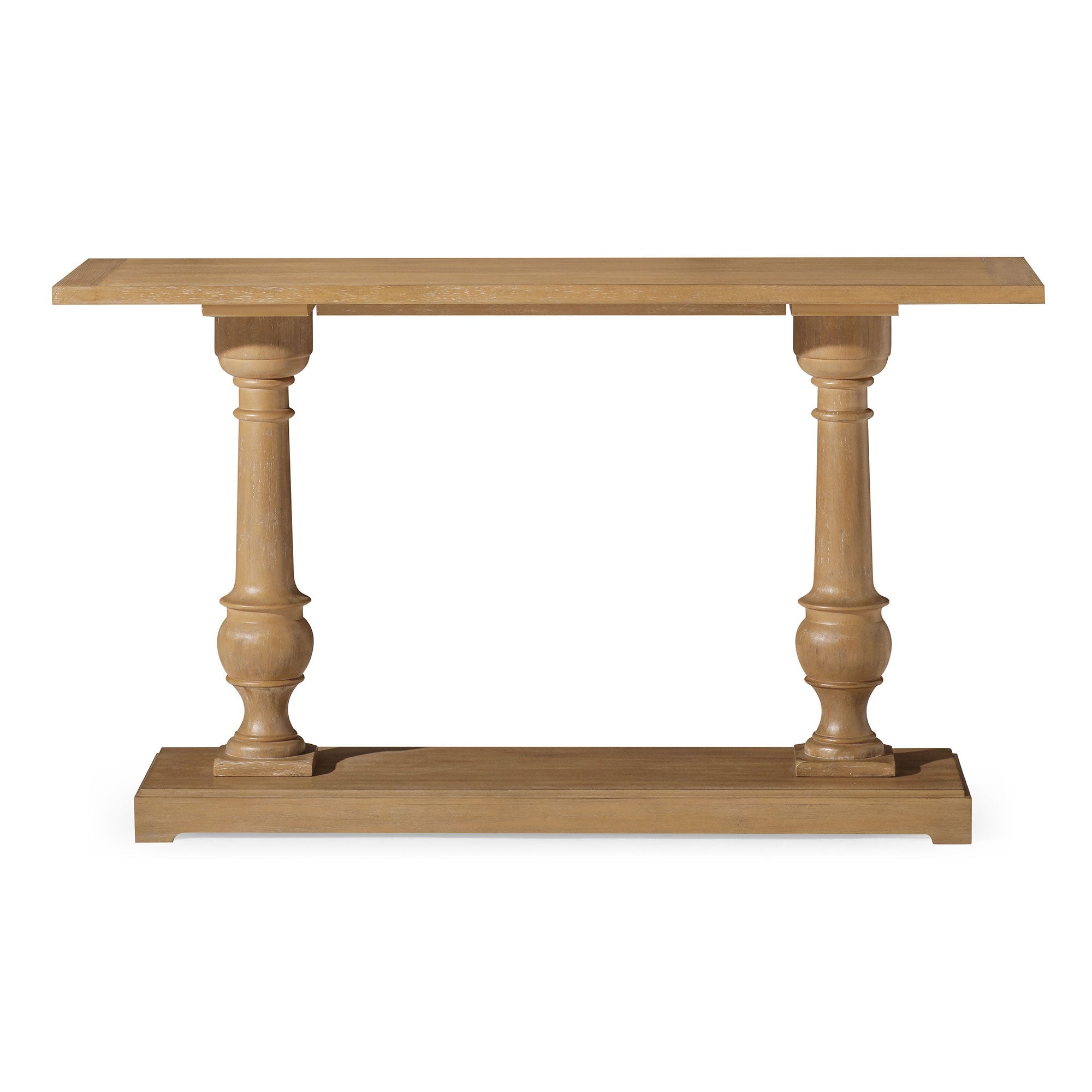 Arthur Traditional Wooden Console Table in Antiqued Natural Finish