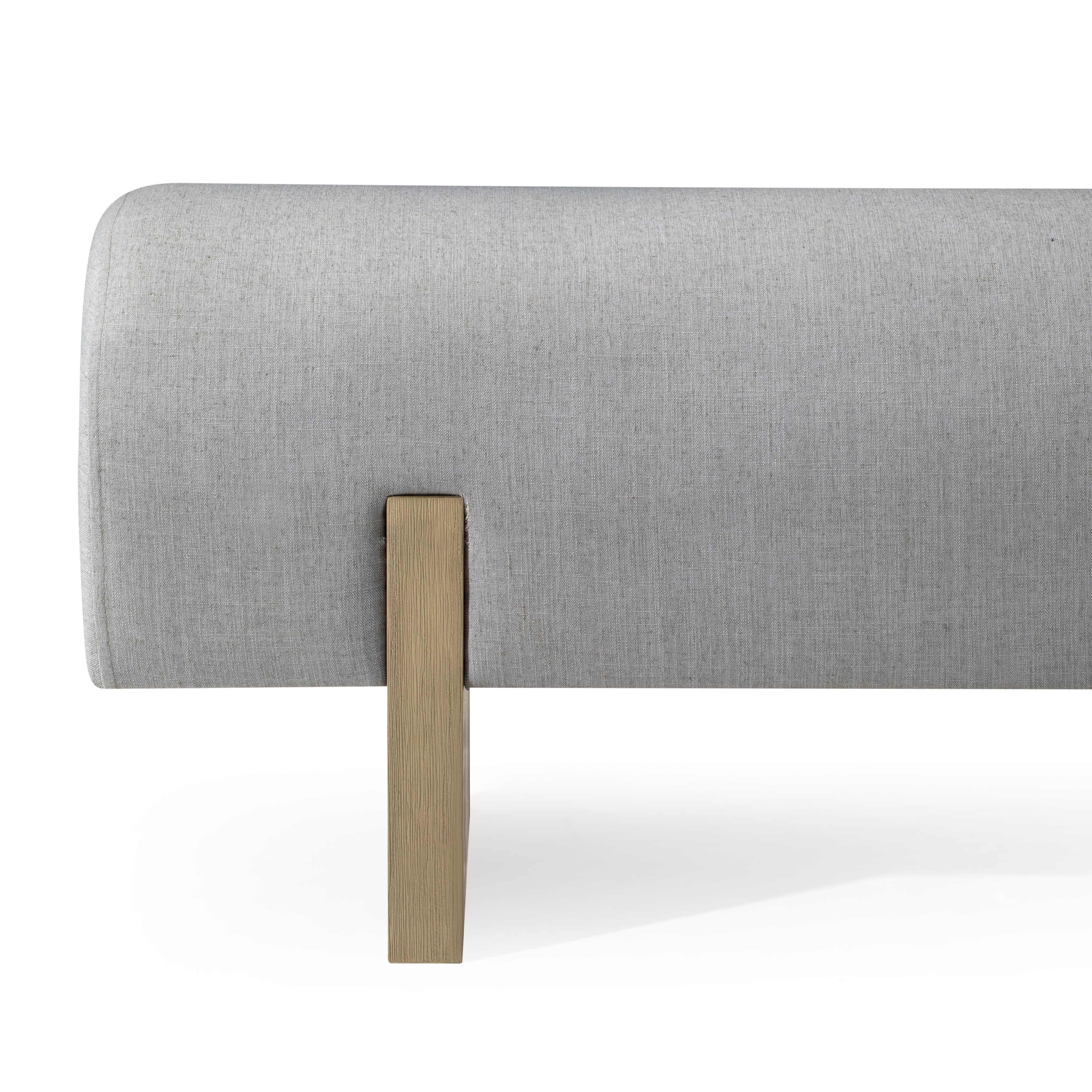 Juno Modern Upholstered Wooden Bench in Refined Grey Finish