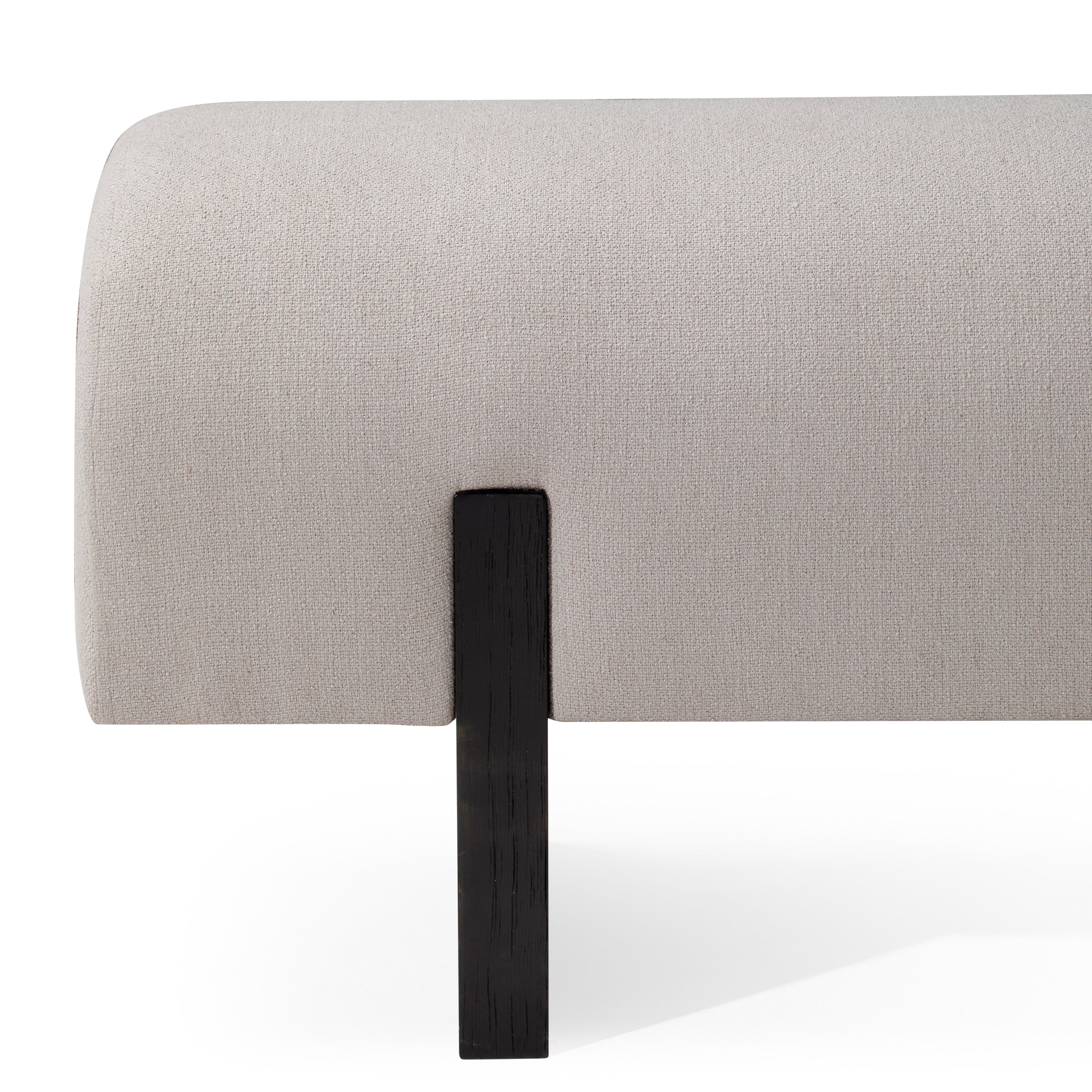 Juno Modern Upholstered Wooden Bench in Refined Black Finish