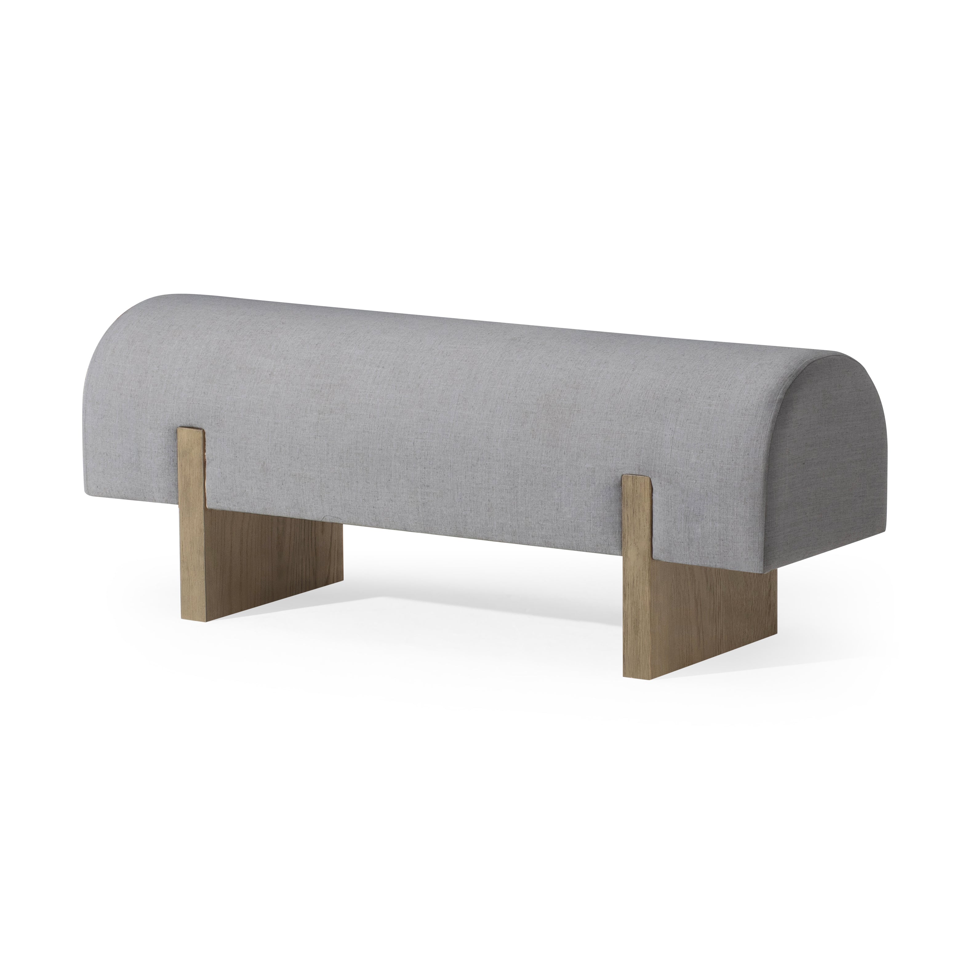 Juno Modern Upholstered Wooden Bench in Refined Grey Finish